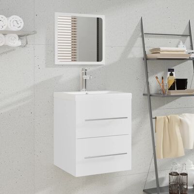 vidaXL Bathroom Cabinet with Mirror White 41x38.5x48 cm Engineered Wood