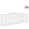 vidaXL Arched Gabion Baskets 9 pcs 400x50x120/140 cm Galvanised Iron