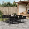 vidaXL 9 Piece Garden Dining Set with Cushions Black Poly Rattan