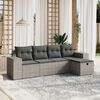 vidaXL 5 Piece Garden Sofa Set with Cushions Grey Poly Rattan