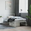 vidaXL Metal Bed Frame without Mattress with Headboard White 90x190cm