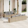 vidaXL 8 Piece Garden Sofa Set with Cushions Beige Poly Rattan