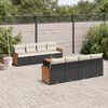 vidaXL 9 Piece Garden Sofa Set with Cushions Black Poly Rattan