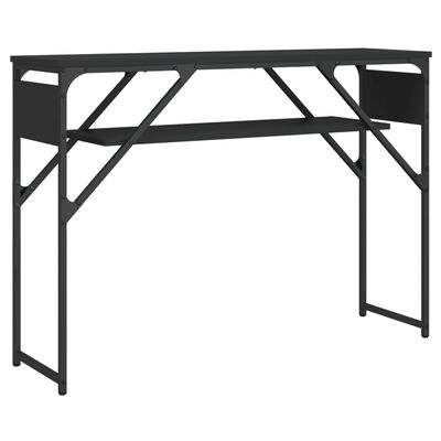 vidaXL Console Table with Shelf Black 105x30x75cm Engineered Wood