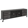 vidaXL TV Cabinet | Silver | Iron | Medium | TV Cabinet | Rectangular