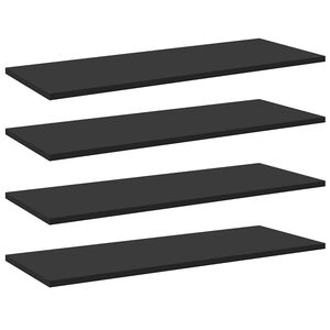 vidaXL Bookshelf Boards 4 pcs Black 80x30x1,5 cm Engineered Wood