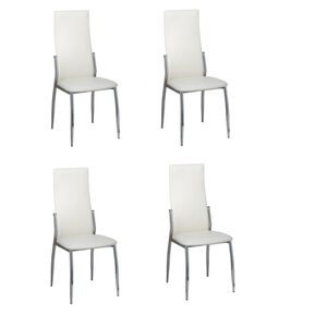 vidaXL Dining Chairs 4 pcs White Faux Leather
