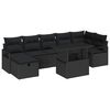 vidaXL Garden Sofa Set 8 pcs Black Poly Rattan