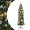 vidaXL Artificial Slim Christmas Tree Green and White 210 cm