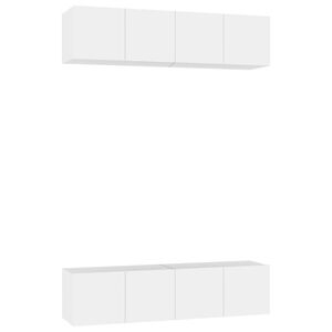 vidaXL TV Cabinets 4 pcs White 60x30x30 cm Engineered Wood