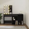vidaXL LED Dressing Table with Cabinet Black Engineered Wood