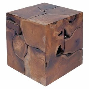 vidaXL Stool | Brown | Solid teak wood | Medium | Hardwood | Wooden Stool