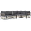 vidaXL 5 Piece Garden Lounge Set with Cushions Anthracite Poly Rattan