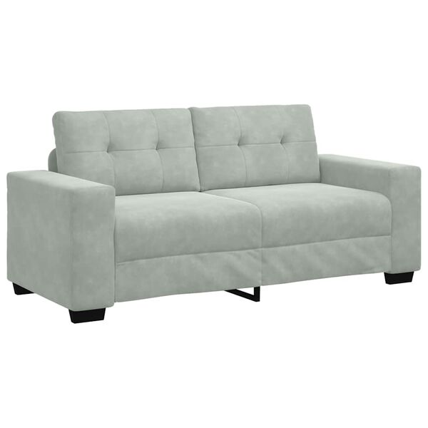 vidaXL Loveseat Sofa Light Grey 140 cm Velvet