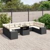 vidaXL 11 Piece Garden Sofa Set with Cushions Black Poly Rattan