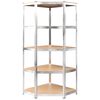 vidaXL 5-Layer Shelves 3 pcs Silver Steel&Engineered Wood