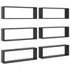 vidaXL Wall Cube Shelf 6 pcs High Gloss Grey 80x15x26.5 cm Engineered Wood
