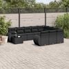 vidaXL 11 Piece Garden Sofa Set with Cushions Black Poly Rattan