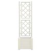 vidaXL Garden Planter with Trellis 43x43x142 cm PP White