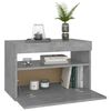 vidaXL Bedside Cabinet & LED Lights Concrete Grey 60x35x40 cm