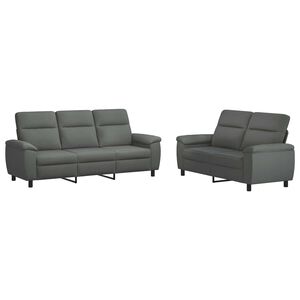 vidaXL Sofa Set 2 pcs Dark Grey Fabric