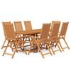 vidaXL 9 Piece Garden Dining Set Solid Wood Acacia 160-240 cm