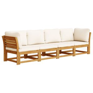 vidaXL 4 Piece Garden Lounge Set with Cushions Solid Wood Acacia