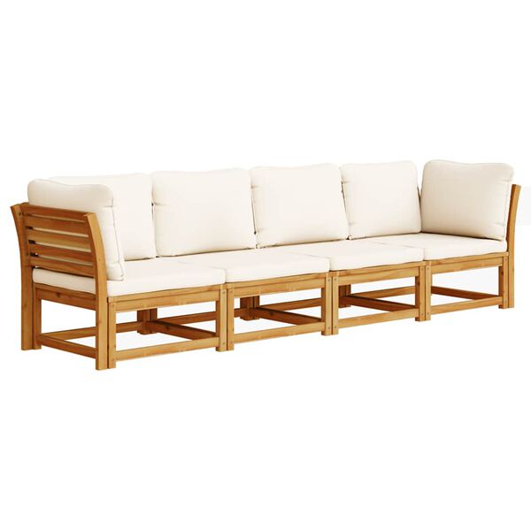 vidaXL 4 Piece Garden Lounge Set with Cushions Solid Wood Acacia