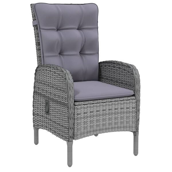 vidaXL 5 Piece Garden Dining Set Poly Rattan Grey