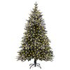 vidaXL Artificial Pre-lit Christmas Tree with Flocked Snow 240 cm PVC&PE
