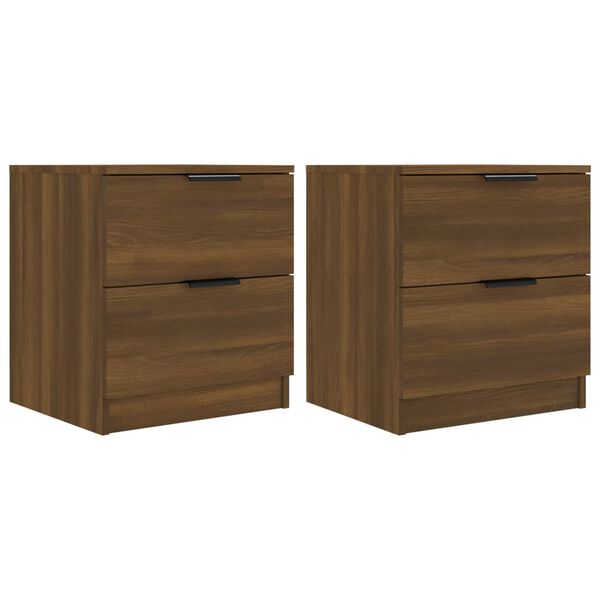 vidaXL Bedside Cabinets 2 pcs Brown Oak Engineered Wood