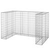 vidaXL Gabion Wall for Garbage Bins Galvanised Steel 180x100x110 cm