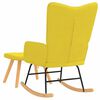 vidaXL Rocking Chair with a Stool Mustard Yellow Fabric