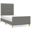vidaXL Bed Frame without Mattress Dark Grey 107x203 cm King Single Size Fabric