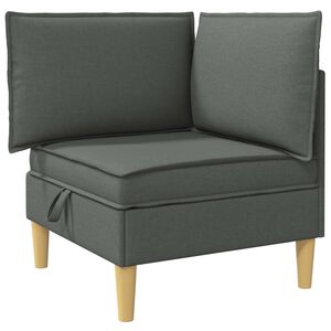 vidaXL Corner Sofa with Storage Dark Grey Fabric