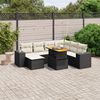 vidaXL 8 Piece Garden Sofa Set with Cushions Black Poly Rattan