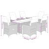 vidaXL 7 Piece Garden Dining Set with Cushions Grey Poly Rattan
