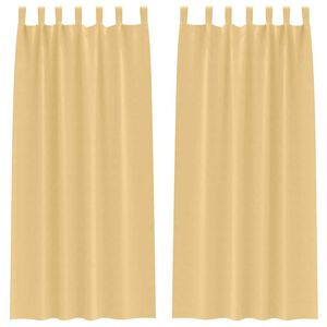 vidaXL Blackout Curtains with Rings 2 pcs Beige 245 x 140 cm Polyester