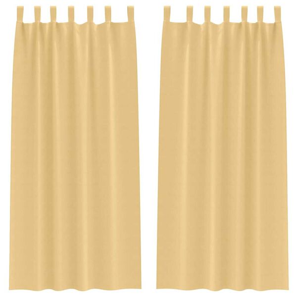 vidaXL Blackout Curtains with Rings 2 pcs Beige 245 x 140 cm Polyester