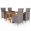 vidaXL 5 Piece Garden Dining Set Grey