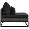 vidaXL 3 Piece Garden Sofa Set with Cushions Poly Rattan Grey