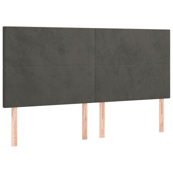 vidaXL Headboard Dark Grey 160x5x118/128 cm Velvet