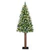 vidaXL Slim Christmas Tree Green 210 cm PVC and Solid Pine wood