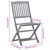 vidaXL Folding Outdoor Chairs 8 pcs with Cushions Solid Acacia Wood