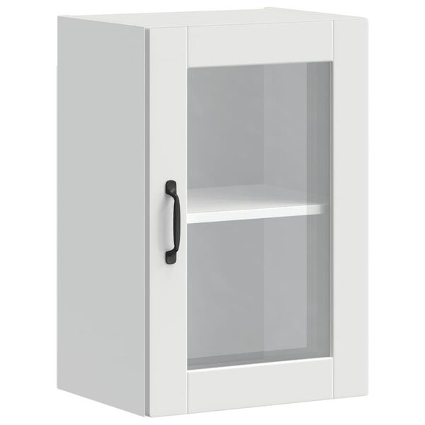 vidaXL Kitchen Wall Cabinet with Glass Door Porto White