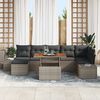 vidaXL Garden Sofa Set with Storage 8 pcs Grey Poly rattan