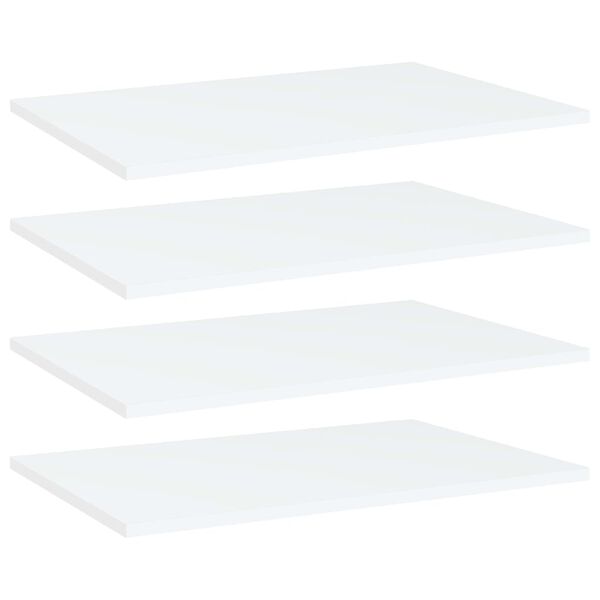 vidaXL Bookshelf Boards 4 pcs White 60x40x1.5 cm Engineered Wood