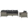 vidaXL 5 Piece Garden Lounge Set with Cushions Grey Poly Rattan