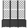 vidaXL Garden Planter with Trellis Black 120x40x136 cm PP