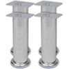 vidaXL 4 Round Sofa Legs Chrome 180 mm